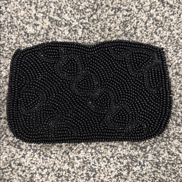 Stunning Bag by Debbie Vintage Timeless Old Money Handmade Black Beaded Pouch - Picture 1 of 6